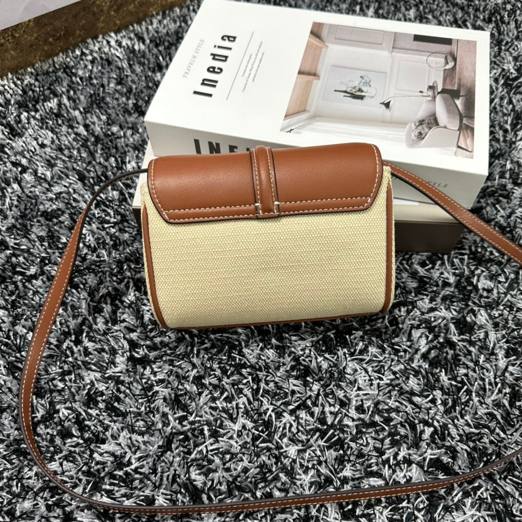 CLASSIC MINI 18 WHITE BROWN CALFSKIN