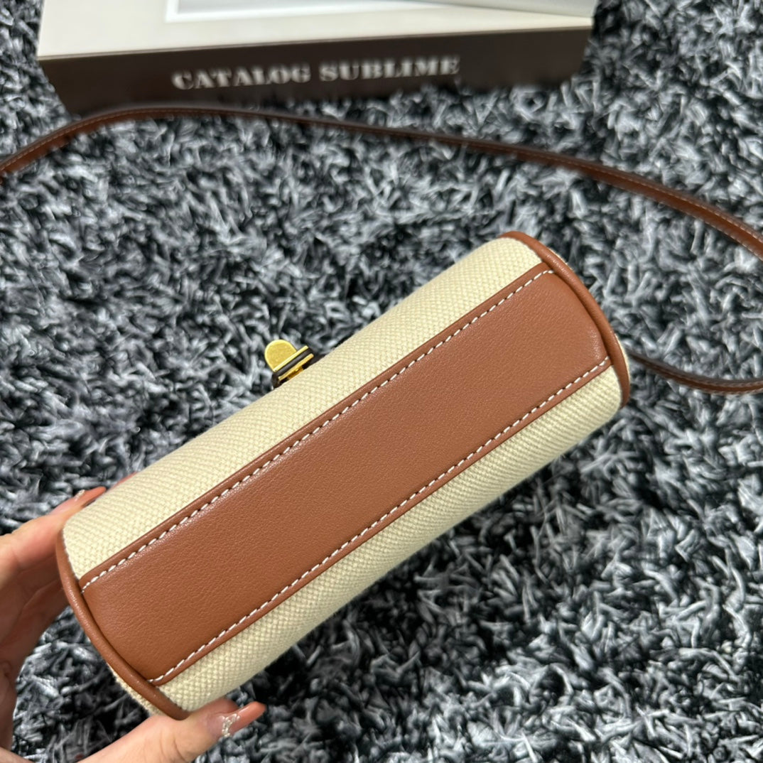 CLASSIC MINI 18 WHITE BROWN CALFSKIN