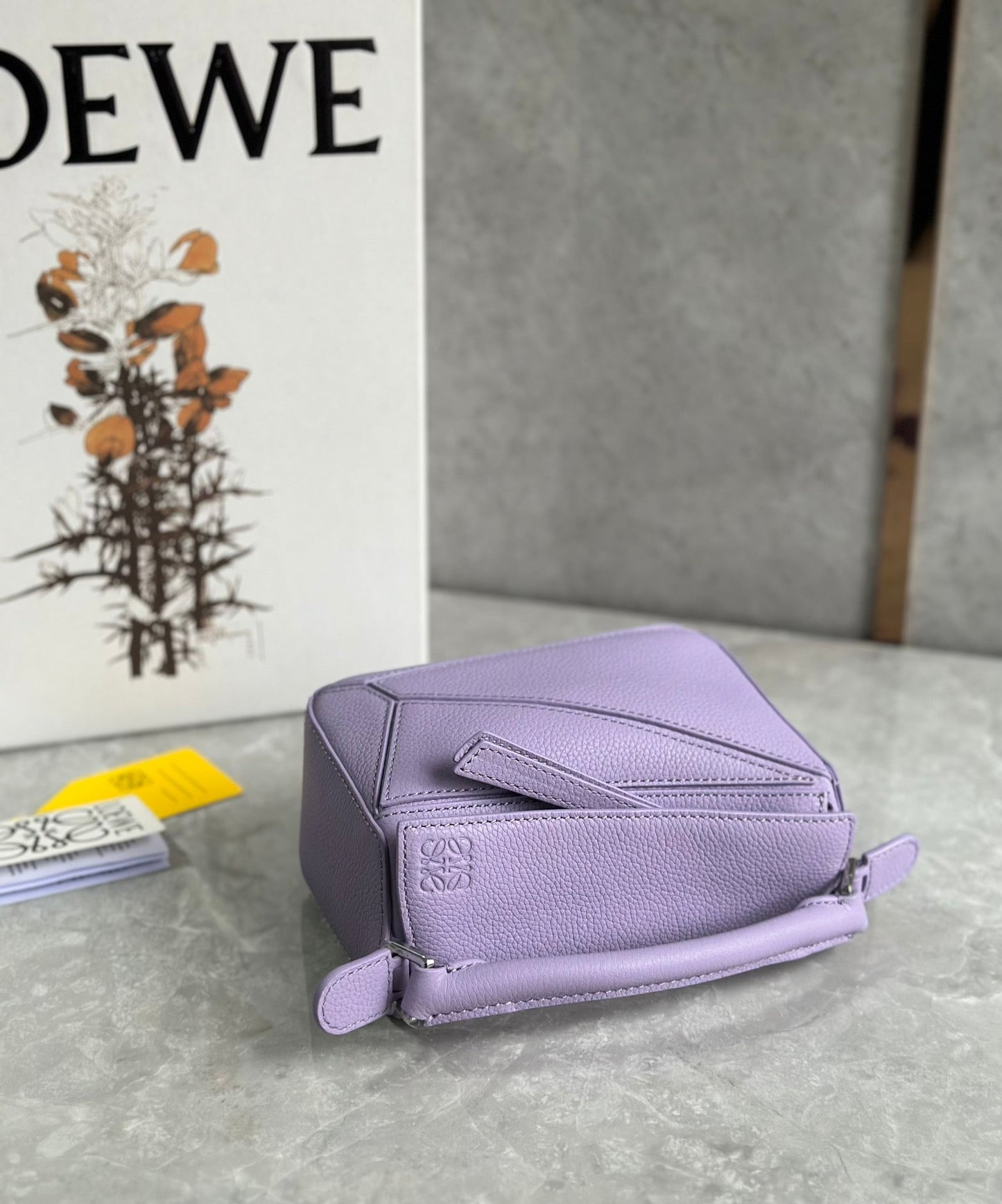 LOE MINI 18 PUZZLE BAG IN LIGHT PURPLE CALFSKIN