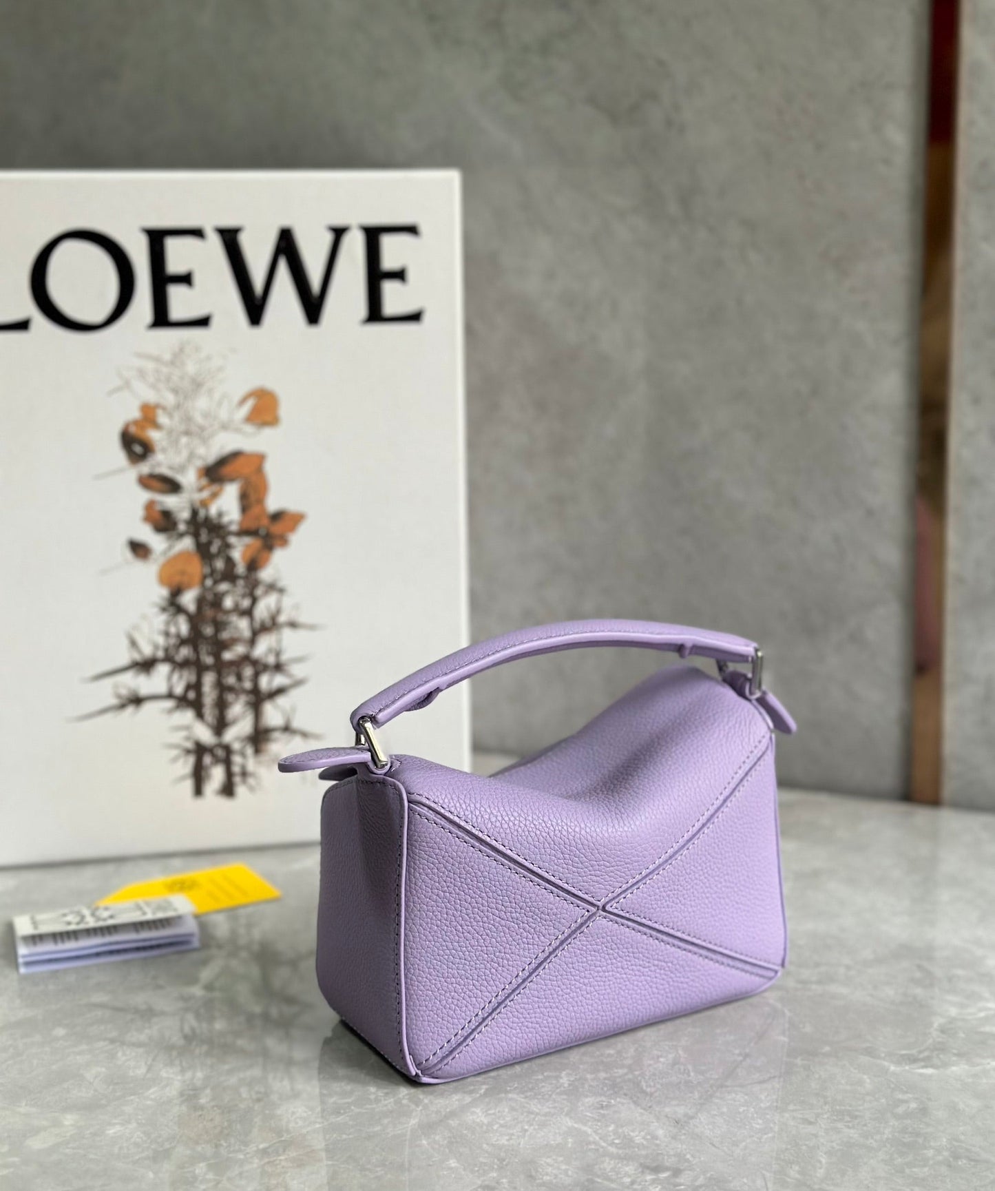 LOE MINI 18 PUZZLE BAG IN LIGHT PURPLE CALFSKIN