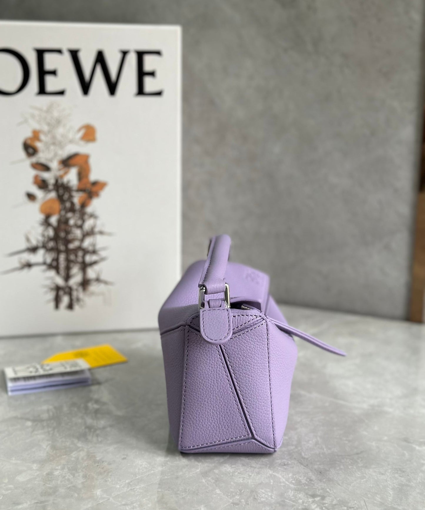 LOE MINI 18 PUZZLE BAG IN LIGHT PURPLE CALFSKIN