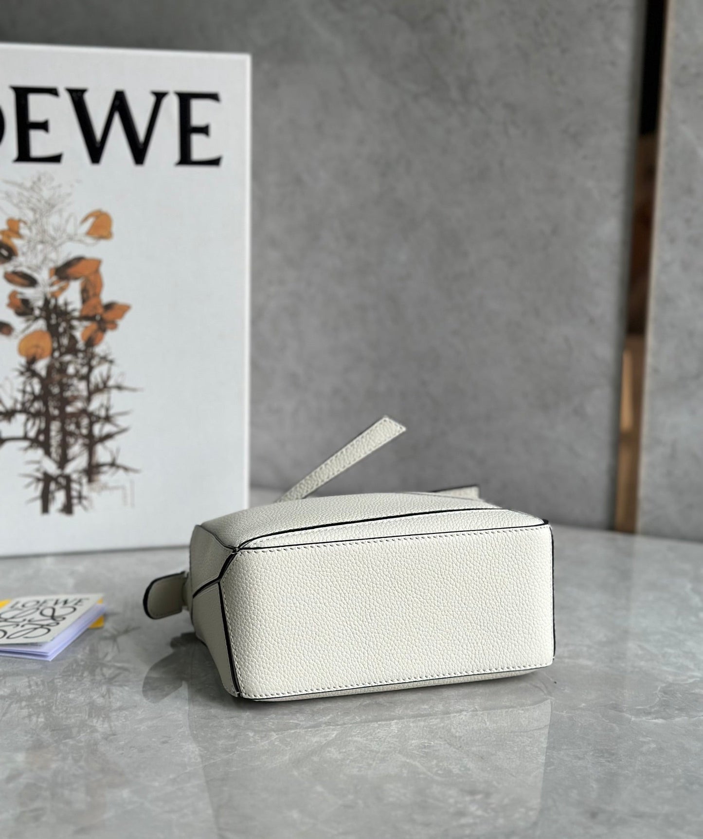 LOE MINI 18 PUZZLE BAG IN WHITE CALFSKIN