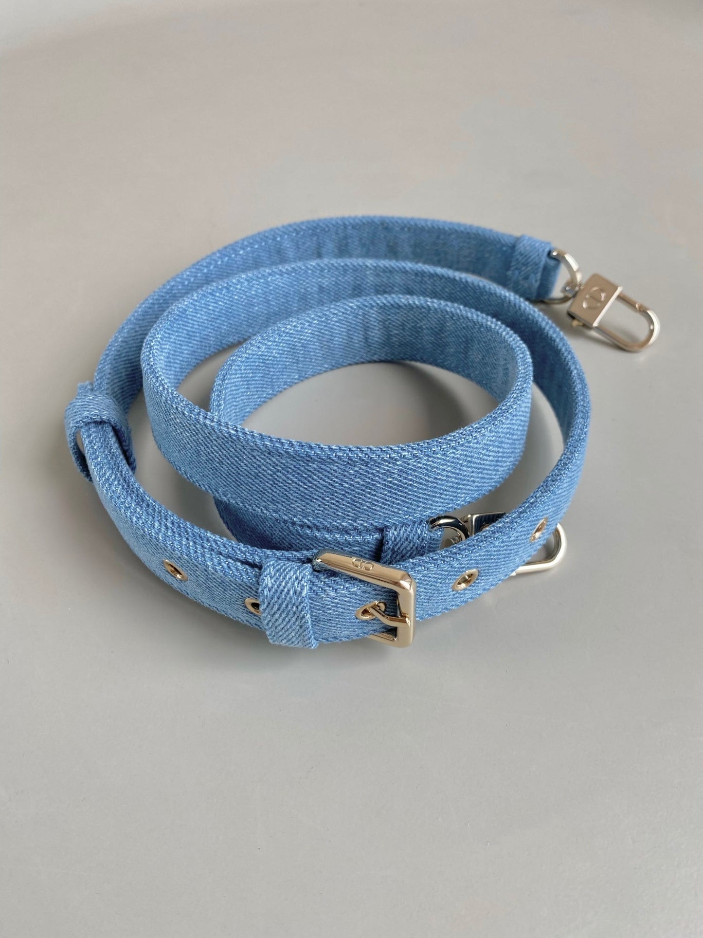 D-JOY BAG 22 IN LIGHT BLUE MACROCANNAGE DENIM