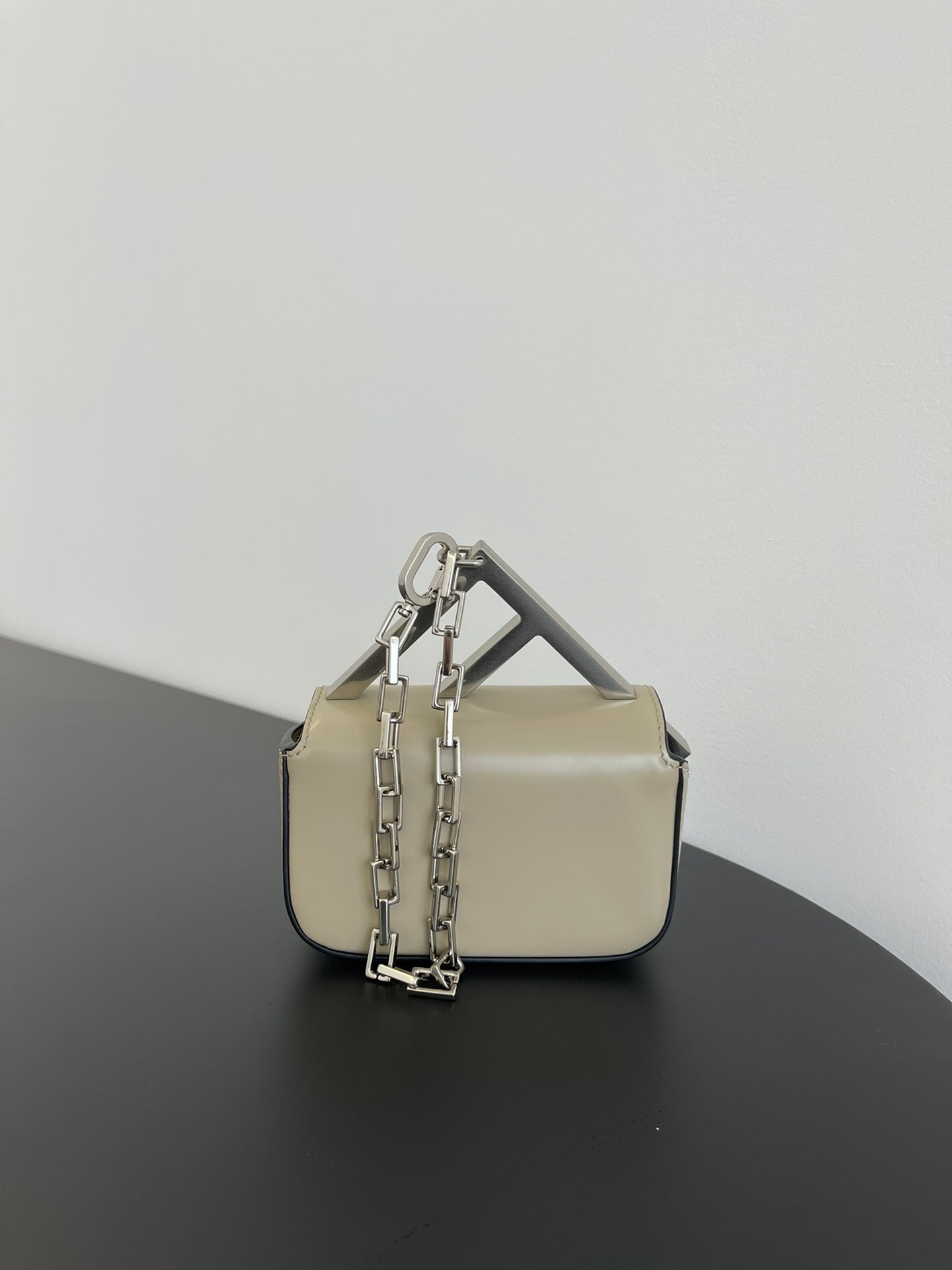 FENDI MINI FIRST SIGHT 13 BAG IN TAN BROWN CALFSKIN WITH SILVER HARDWARE