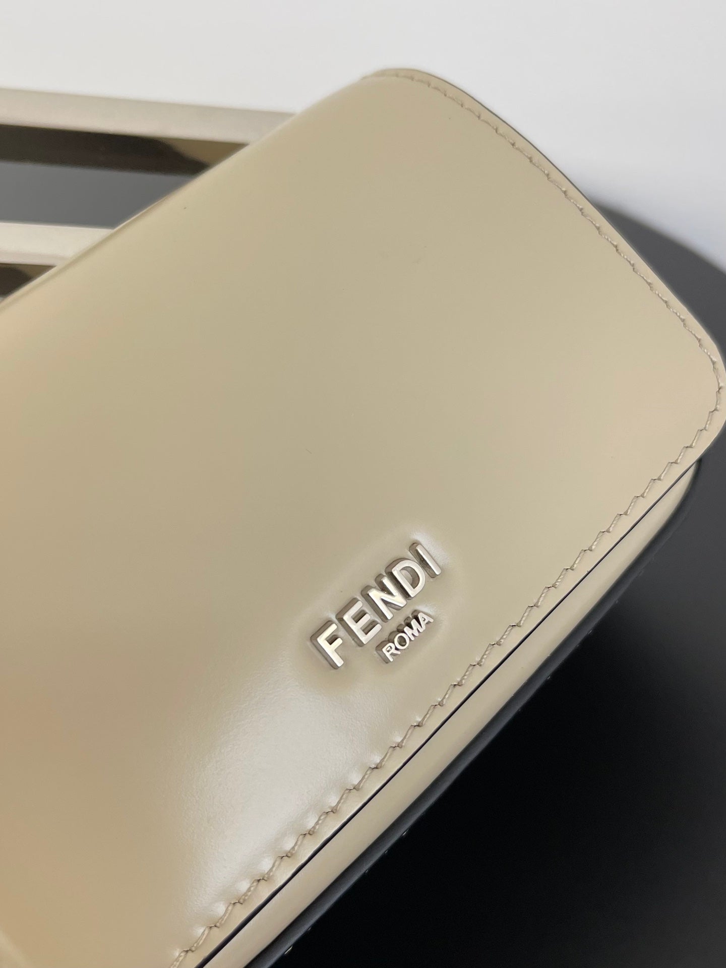 FENDI MINI FIRST SIGHT 13 BAG IN TAN BROWN CALFSKIN WITH SILVER HARDWARE