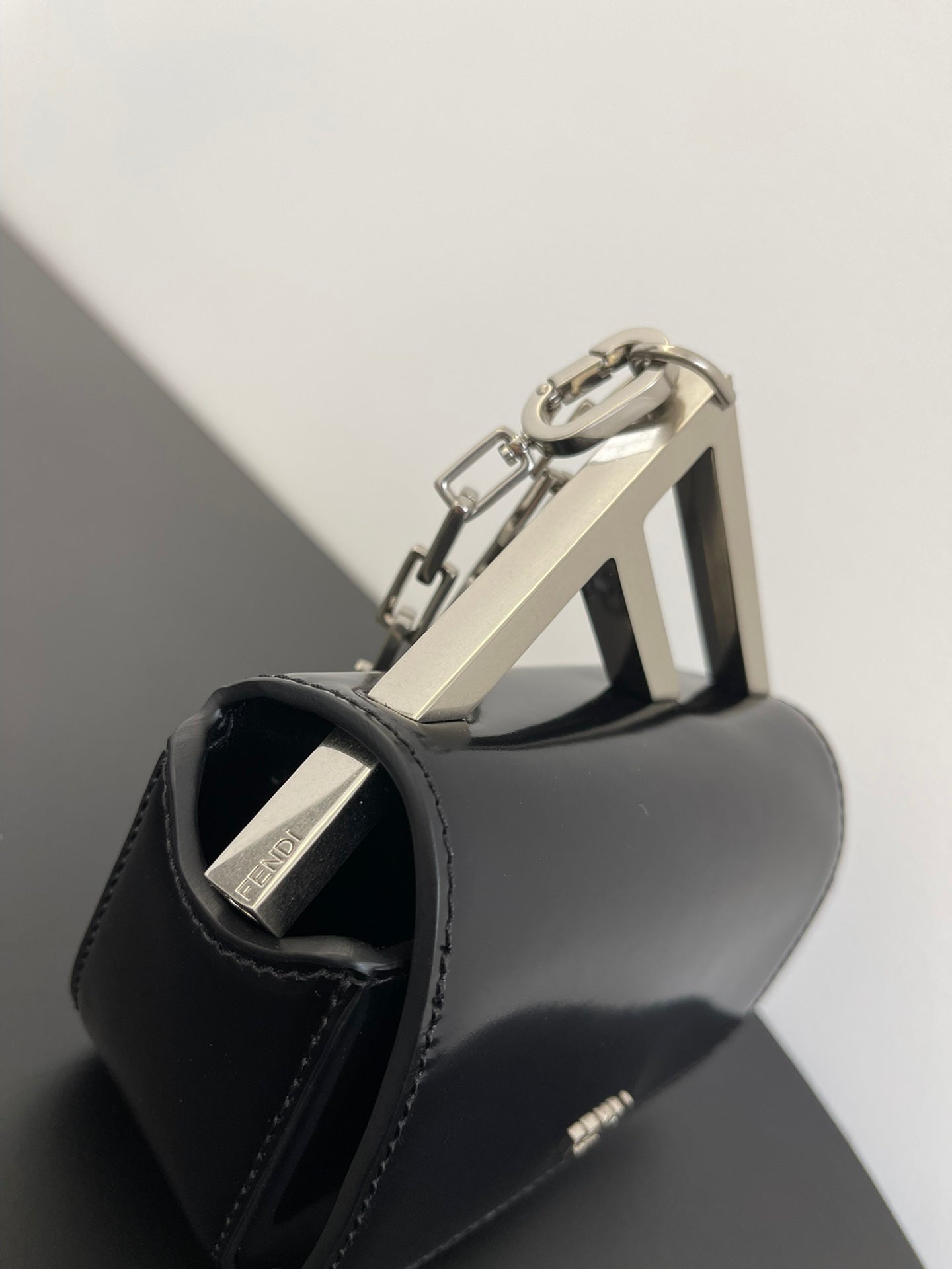 FENDI MINI FIRST SIGHT 13 BAG IN BLACK CALFSKIN WITH SILVER HARDWARE