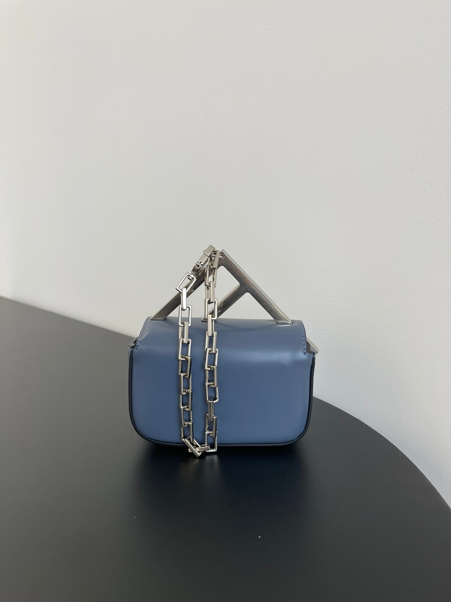 FENDI MINI FIRST SIGHT 13 BAG IN PIGEON BLUE CALFSKIN WITH SILVER HARDWARE