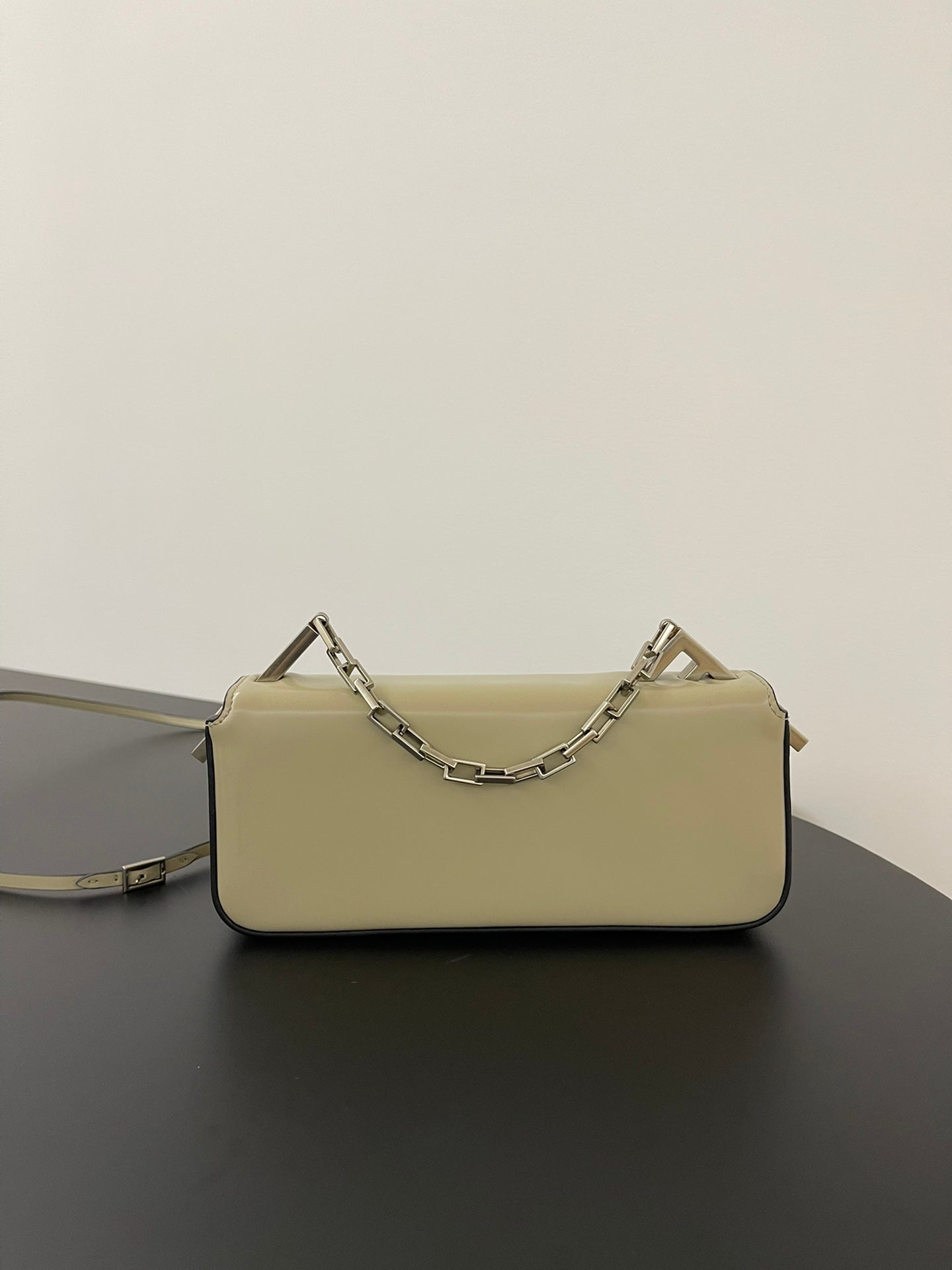 FENDI MINI FIRST SIGHT 23 BAG IN ECRU BROWN CALFSKIN WITH SILVER HARDWARE