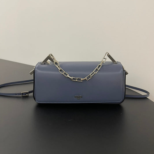 FENDI MINI FIRST SIGHT 23 BAG IN INDIGO BLUE CALFSKIN WITH SILVER HARDWARE