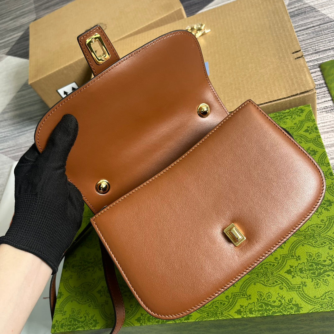 BLONDIE 23 TOP-HANDLE BAG CINNAMON BROWN CALFSKIN