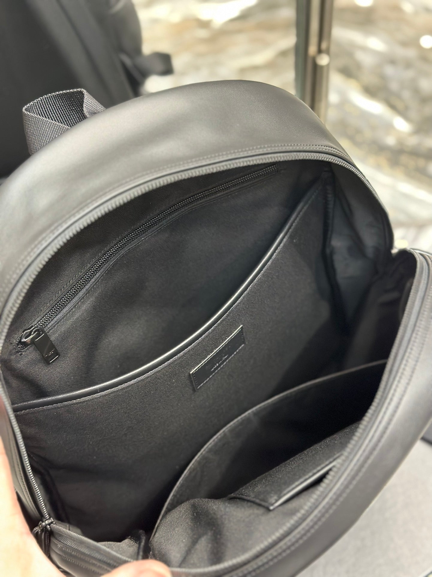 BACKPACK 37 IN ECHO GRAY CALFSKIN