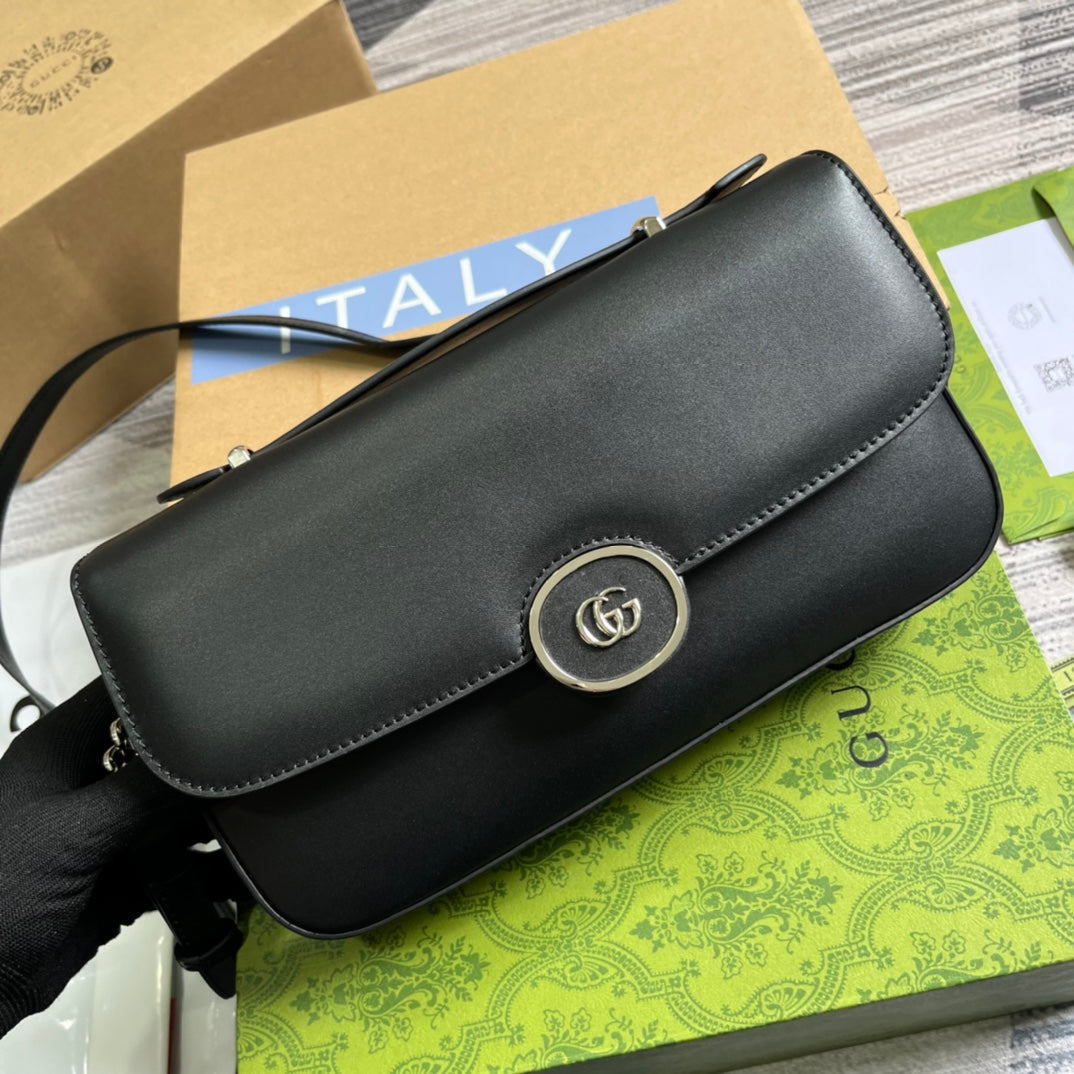 GG SMALL 27 HANDBAG IN BLACK CALFSKIN