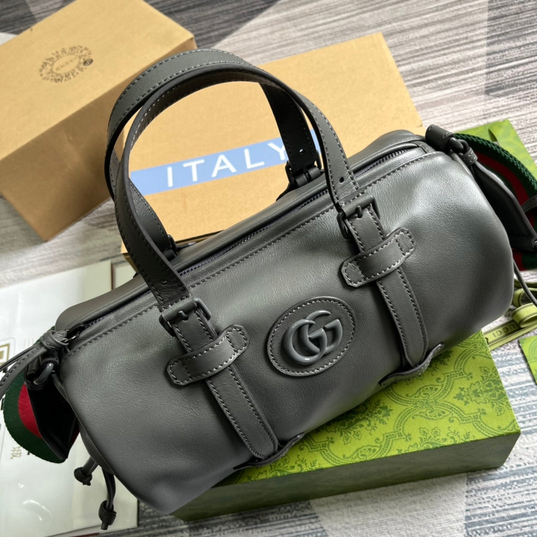 GG SMALL 28 DUFFLE BAG IN BLACK SOLF CALFSKIN