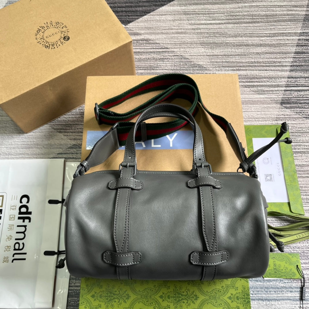 GG SMALL 28 DUFFLE BAG IN BLACK SOLF CALFSKIN