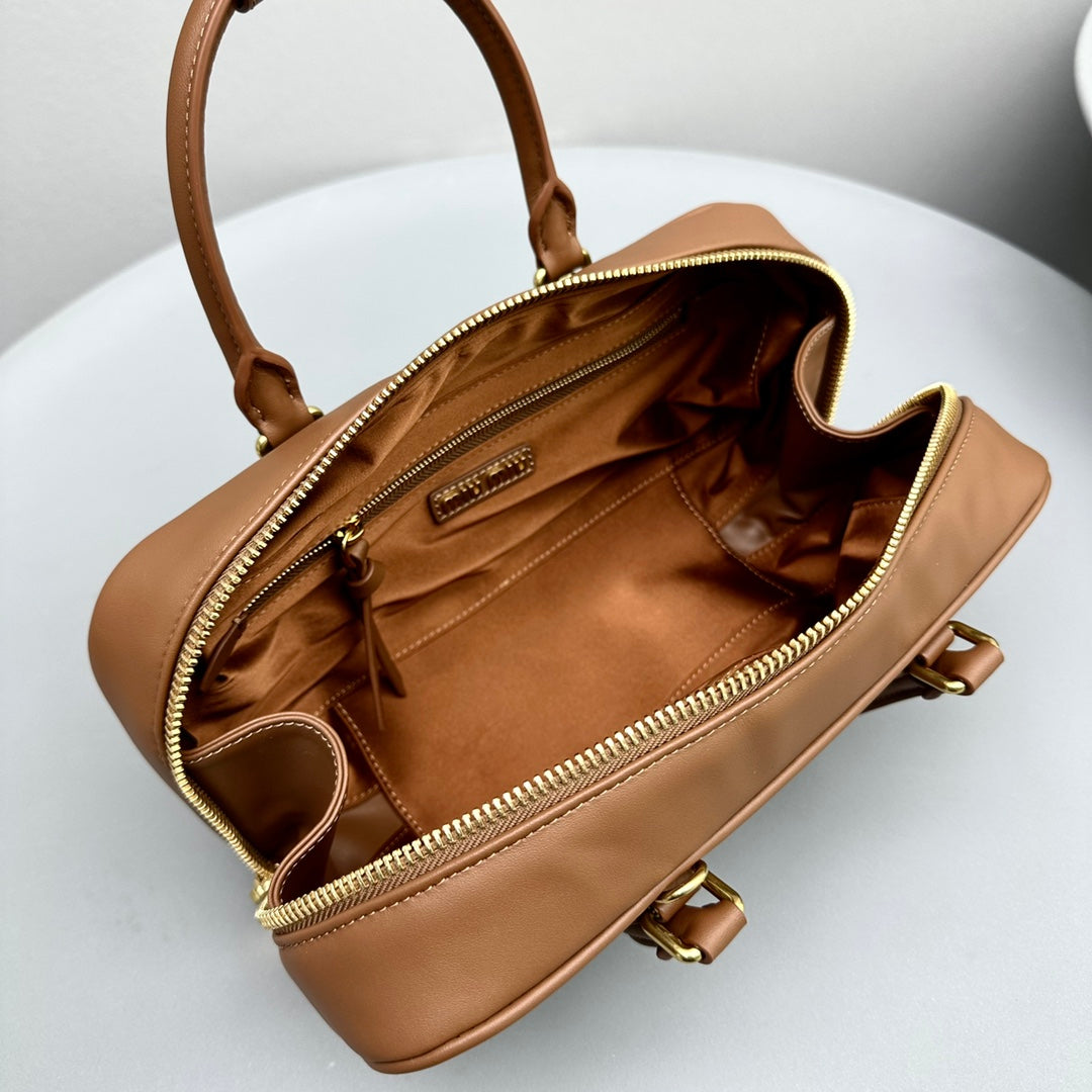 ARCADIE 27 BAG IN CINNAMON BROWN CALFSKIN