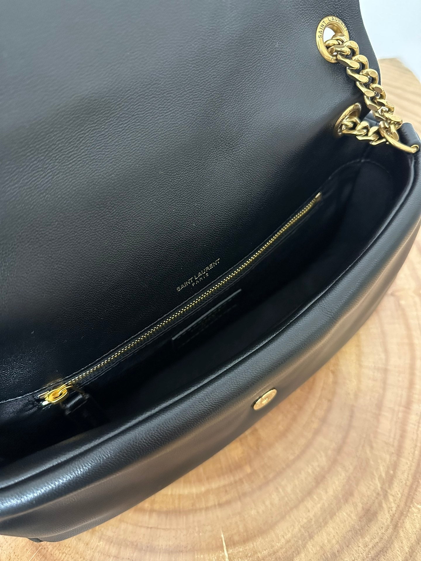 CALYPSO 26 BLACK LAMBSKIN CHAIN BAG