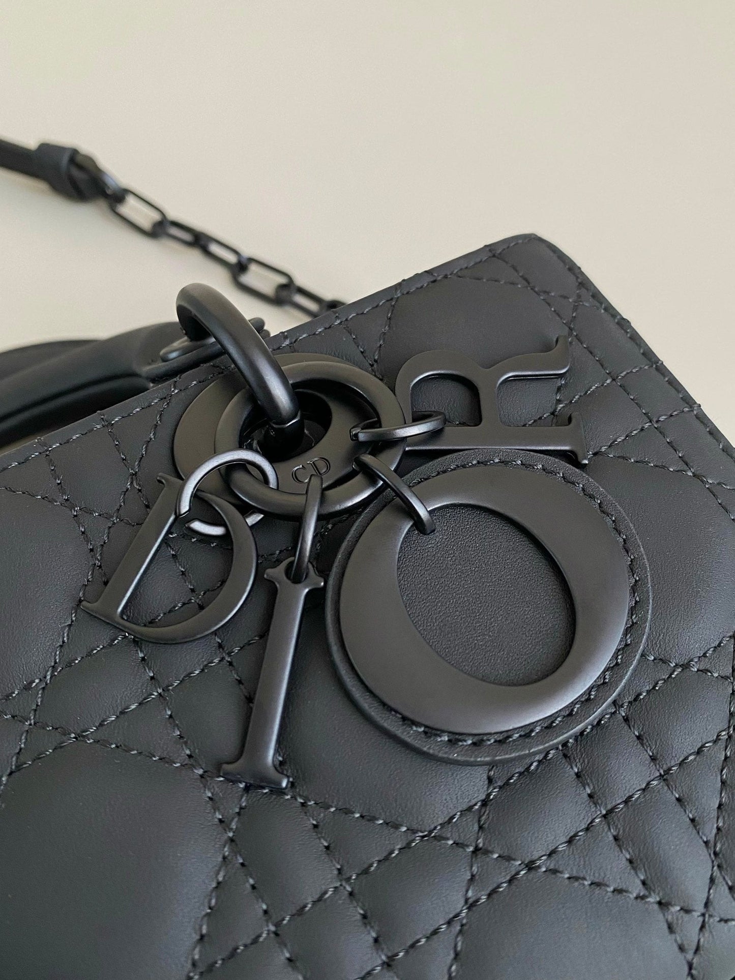 D-JOY BAG 22 IN BLACK LAMBSKIN