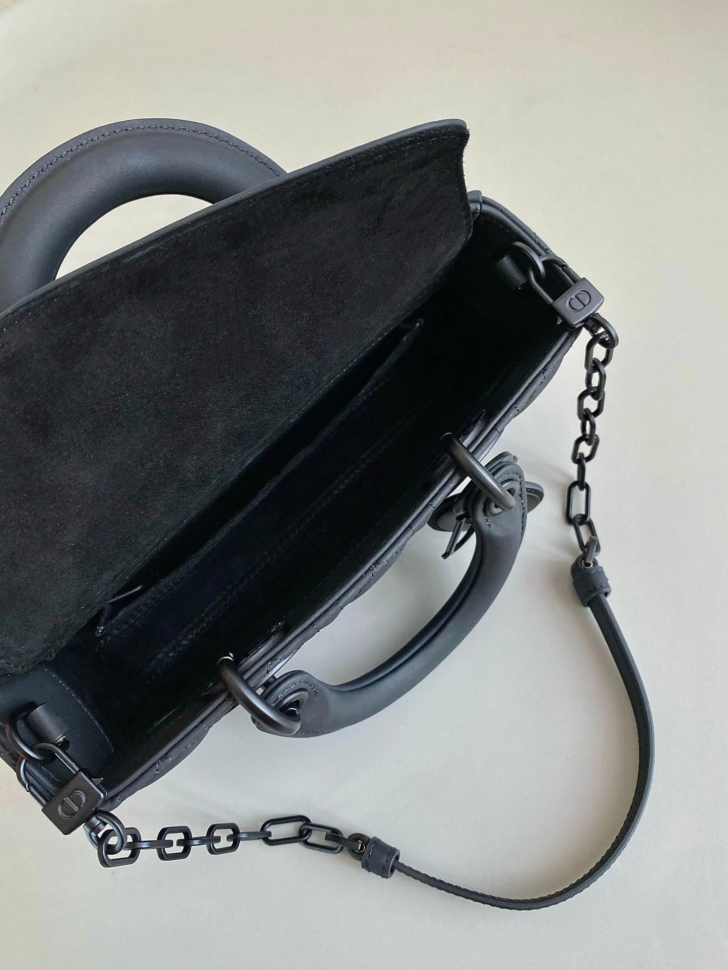 D-JOY BAG 22 IN BLACK LAMBSKIN