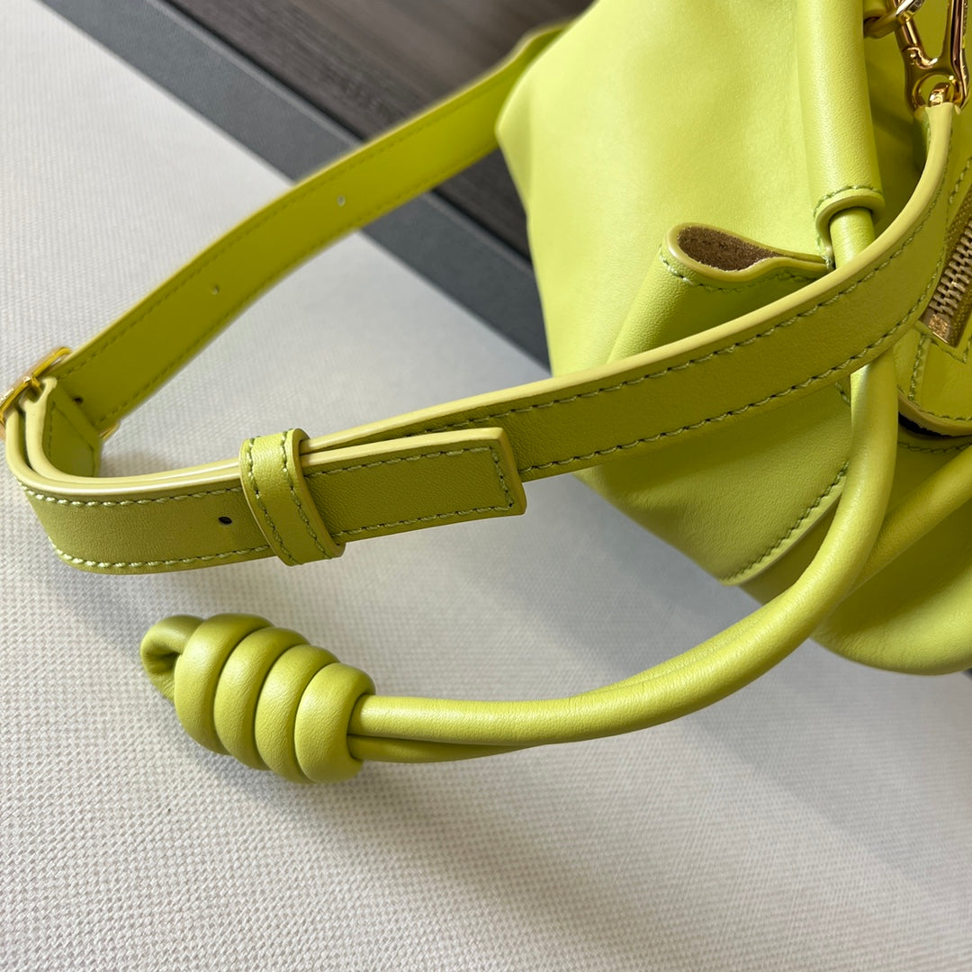 PASEO DUMPLING 31 BAG IN NEON YELLOW NAPPA CALFSKIN