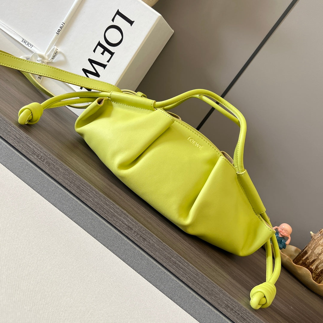 PASEO DUMPLING 31 BAG IN NEON YELLOW NAPPA CALFSKIN