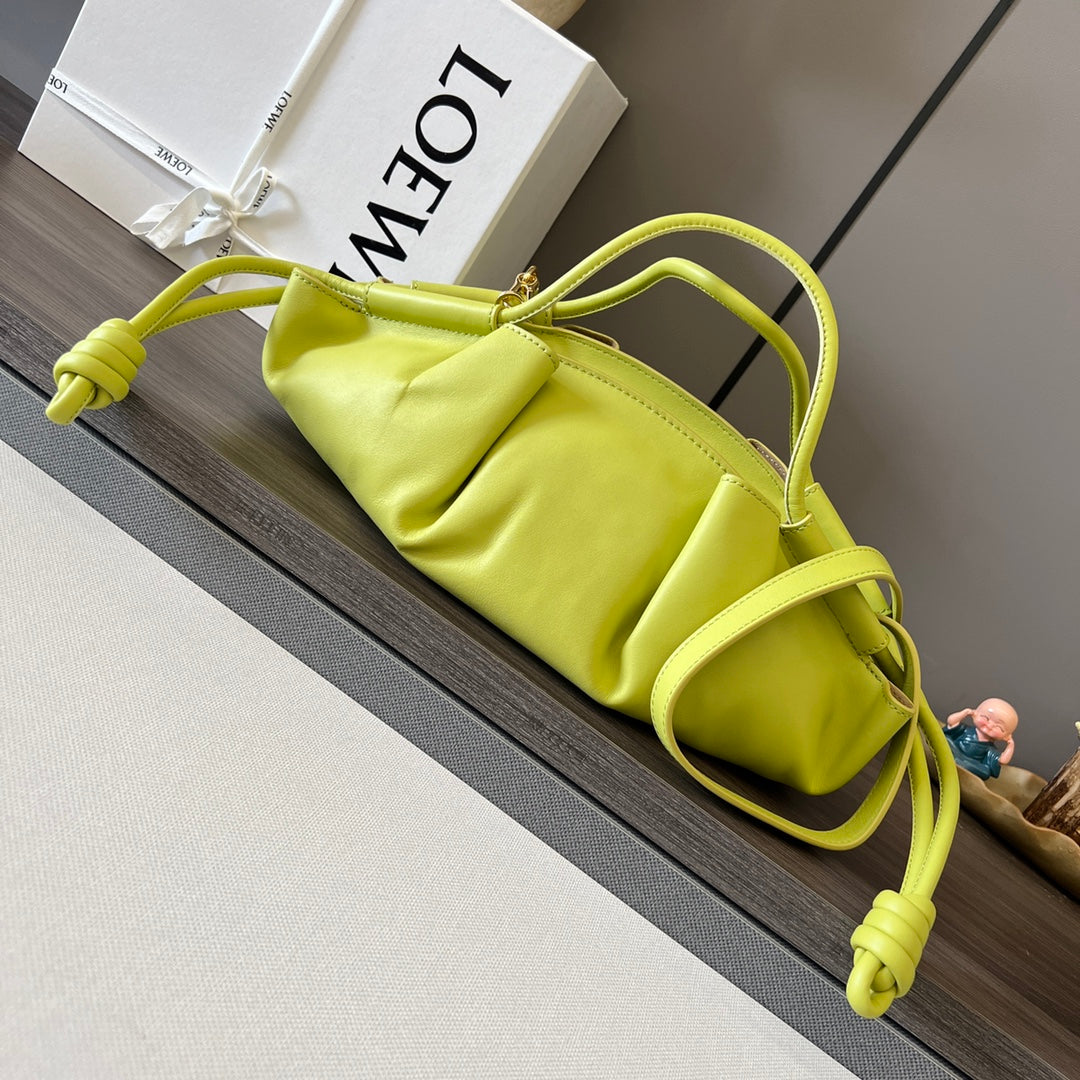 PASEO DUMPLING 31 BAG IN NEON YELLOW NAPPA CALFSKIN