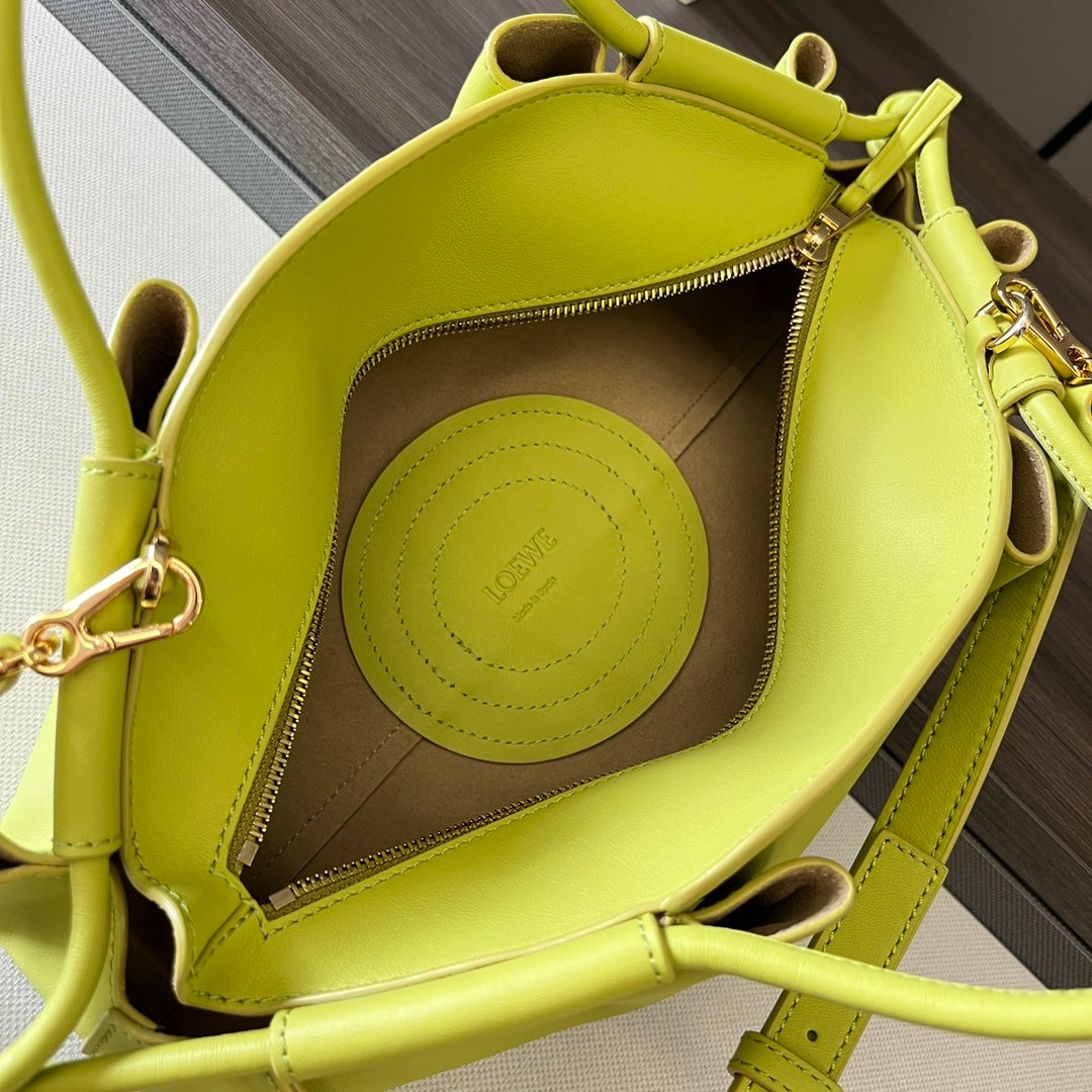 PASEO DUMPLING 31 BAG IN NEON YELLOW NAPPA CALFSKIN