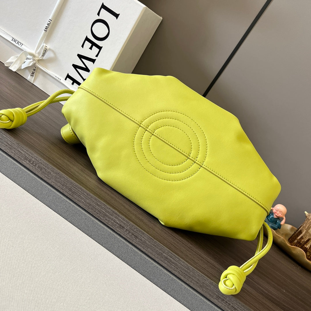 PASEO DUMPLING 31 BAG IN NEON YELLOW NAPPA CALFSKIN