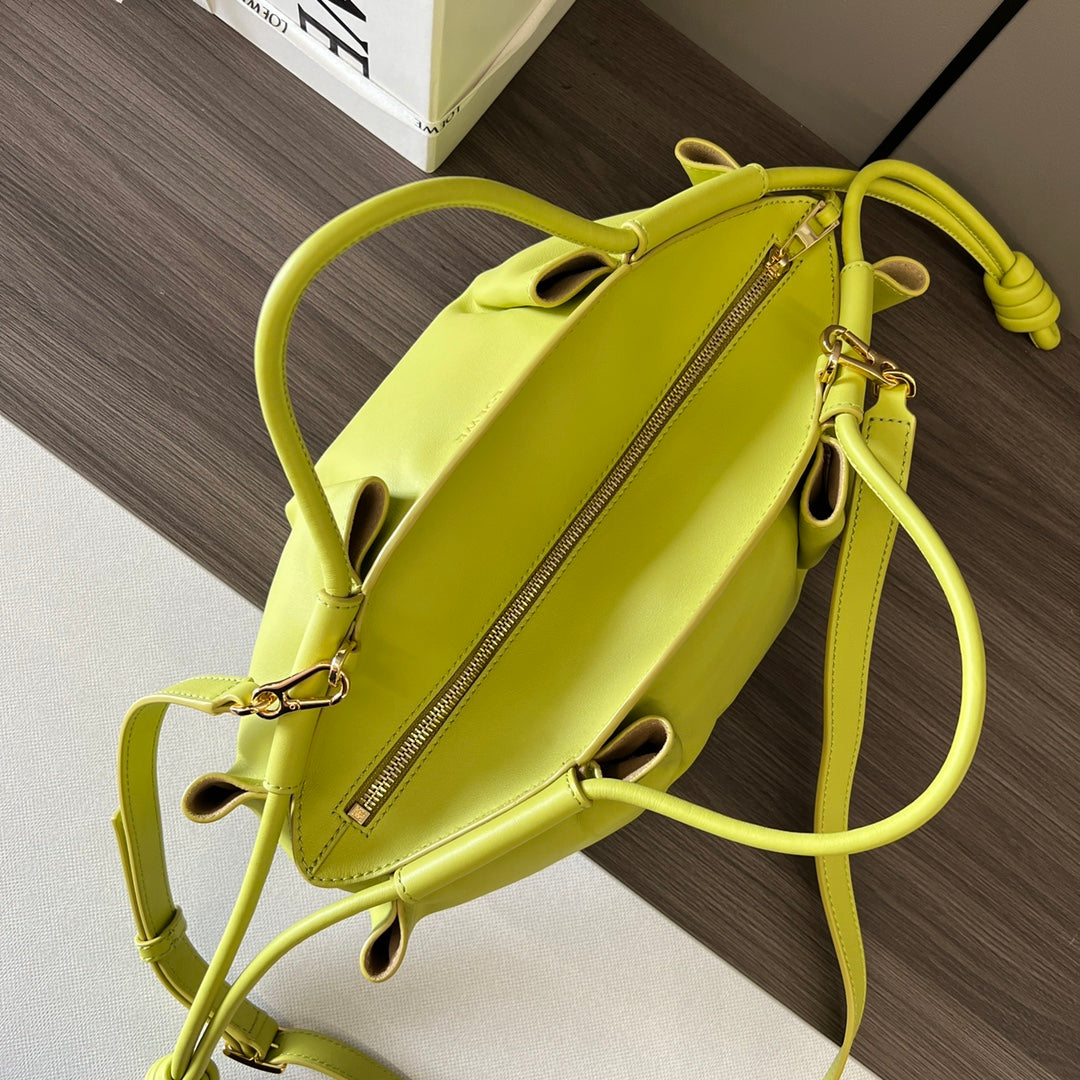 PASEO DUMPLING 31 BAG IN NEON YELLOW NAPPA CALFSKIN