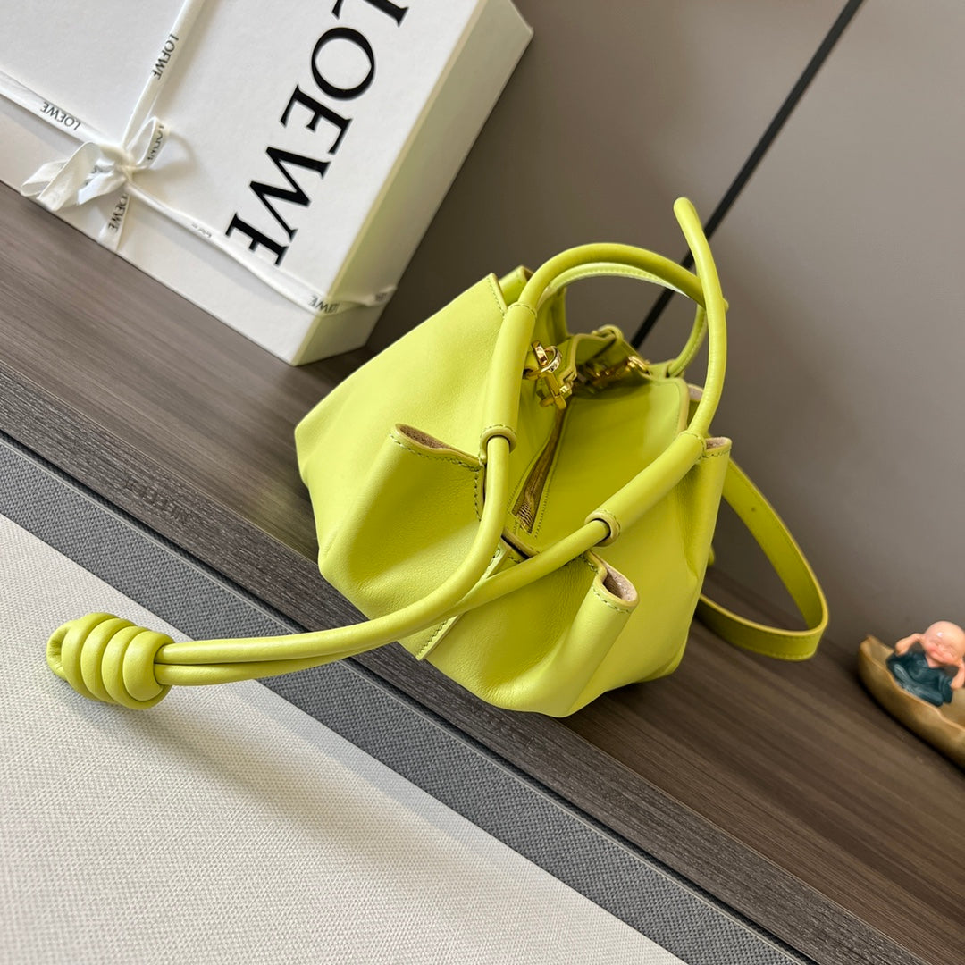 PASEO DUMPLING 31 BAG IN NEON YELLOW NAPPA CALFSKIN