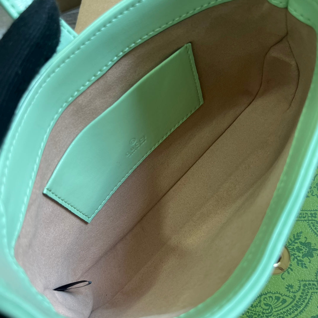 GG JACKIE MINI 19 SHOULDER BAG IN LIGHT GREEN CALFSKIN