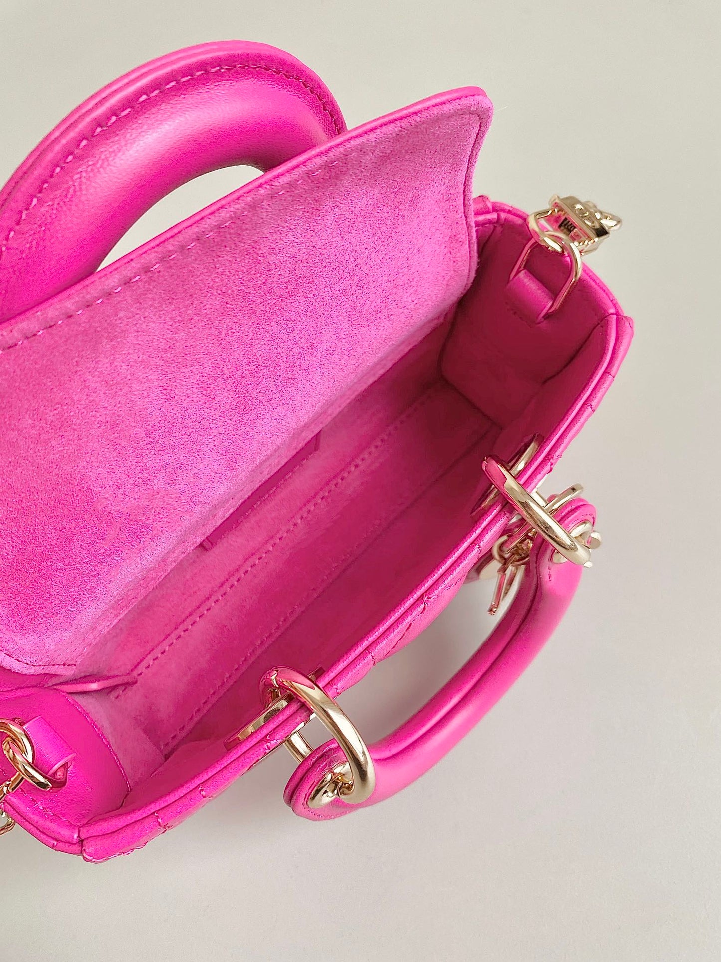 MINI D-JOY BAG 17 IN HOT PINK LAMBSKIN