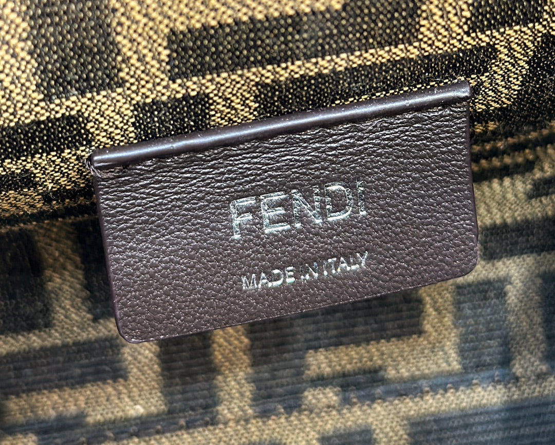 FENDI 26 FIRST SMALL IN MIDNIGHT BLUE MIX WHITE CALFSKIN SILVER HARDWARE