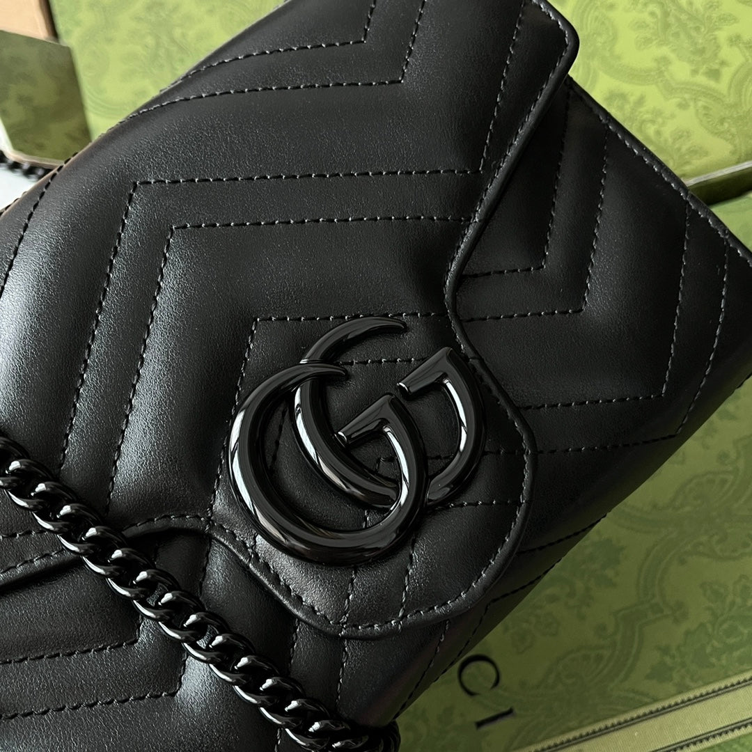 MARMONT QUILTED HANDBAG 20 IN BLACK CALFSKIN