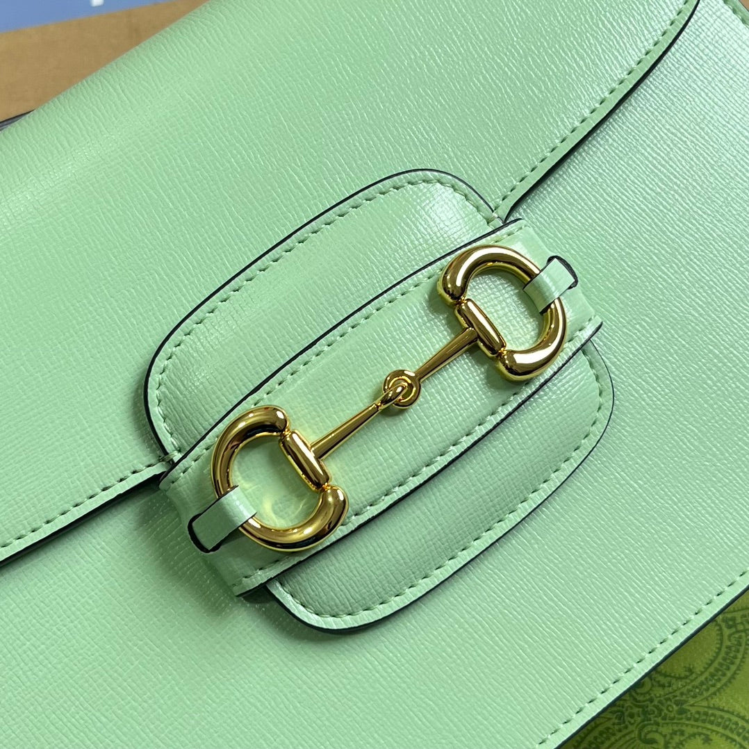 GG HORSEBIT 1955 MINI BAG 25 IN LIGHT GREEN CALFSKIN