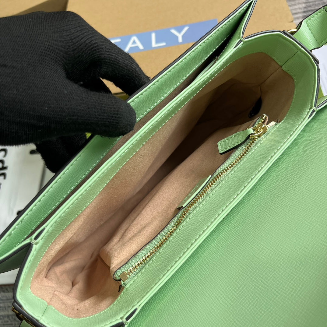 GG HORSEBIT 1955 MINI BAG 25 IN LIGHT GREEN CALFSKIN