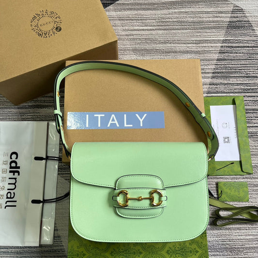 GG HORSEBIT 1955 MINI BAG 25 IN LIGHT GREEN CALFSKIN