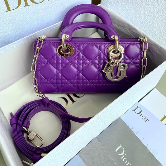 D-JOY BAG 22 IN VIOLET PURPLE LAMBSKIN