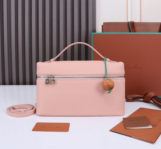 EXTRA BAG L27 IN BLUSH PINK GRAINED CALFSKIN WITH SILVER  HARDWARE