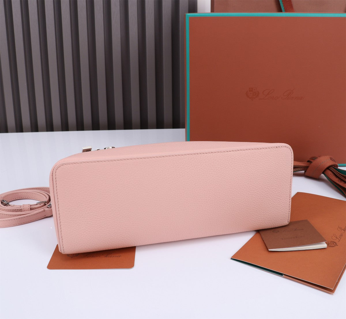 EXTRA BAG L27 IN BLUSH PINK GRAINED CALFSKIN WITH SILVER  HARDWARE