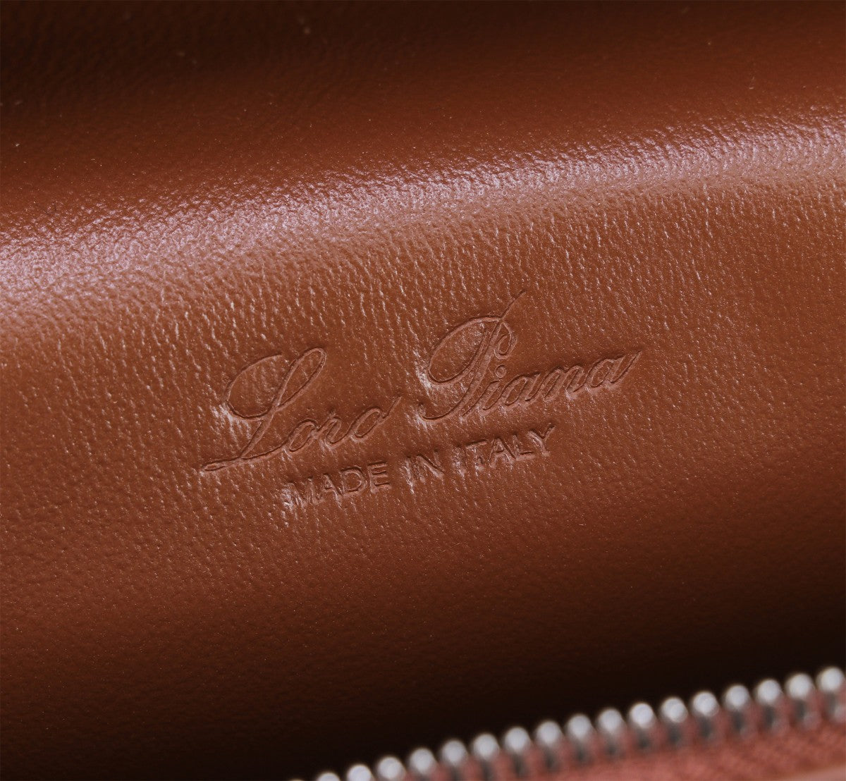 EXTRA BAG L27 IN UMBER BROWN GRAINED CALFSKIN WITH SILVER  HARDWARE