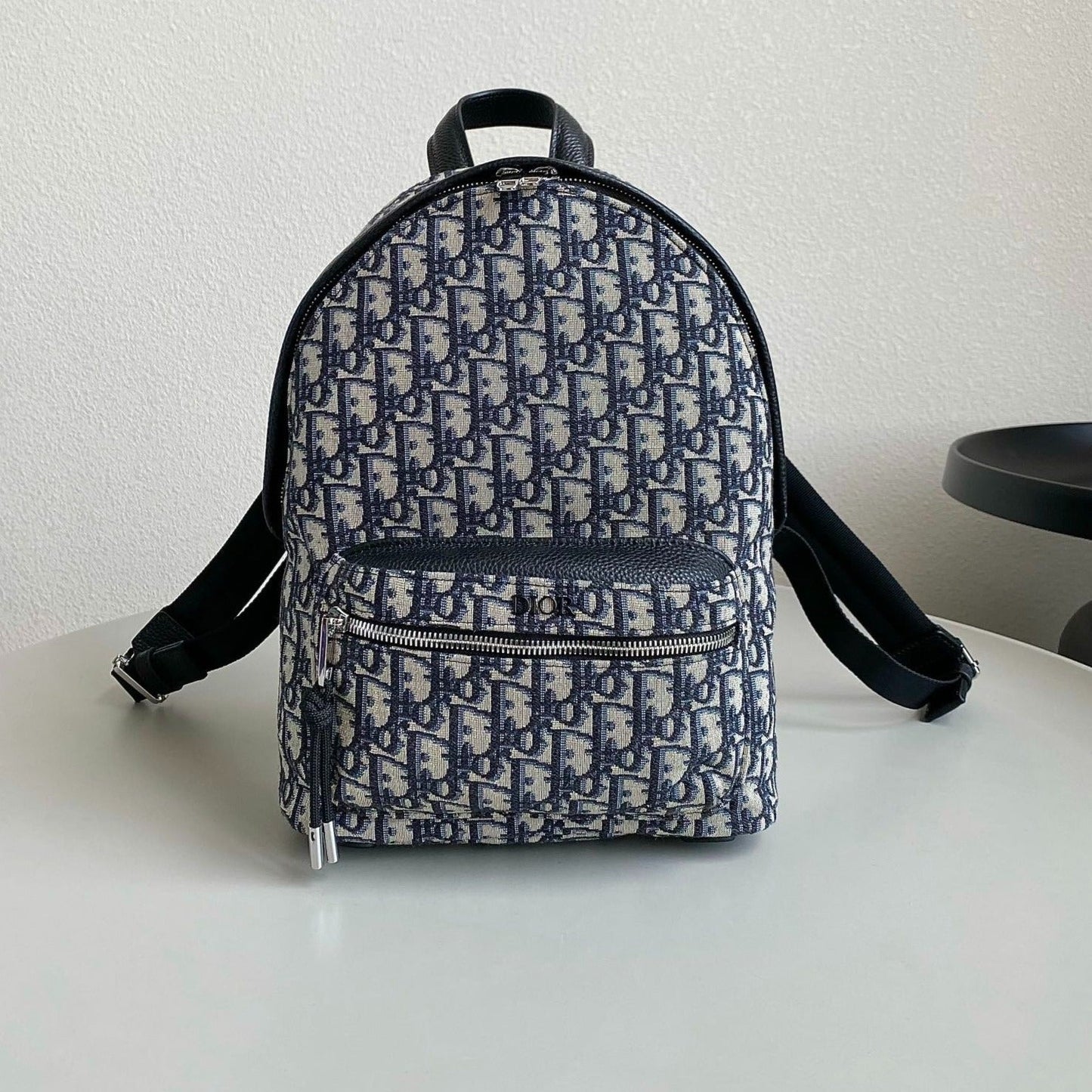 LARGE BACKPACK 42 BLUE OBLIQUE JACQUARD