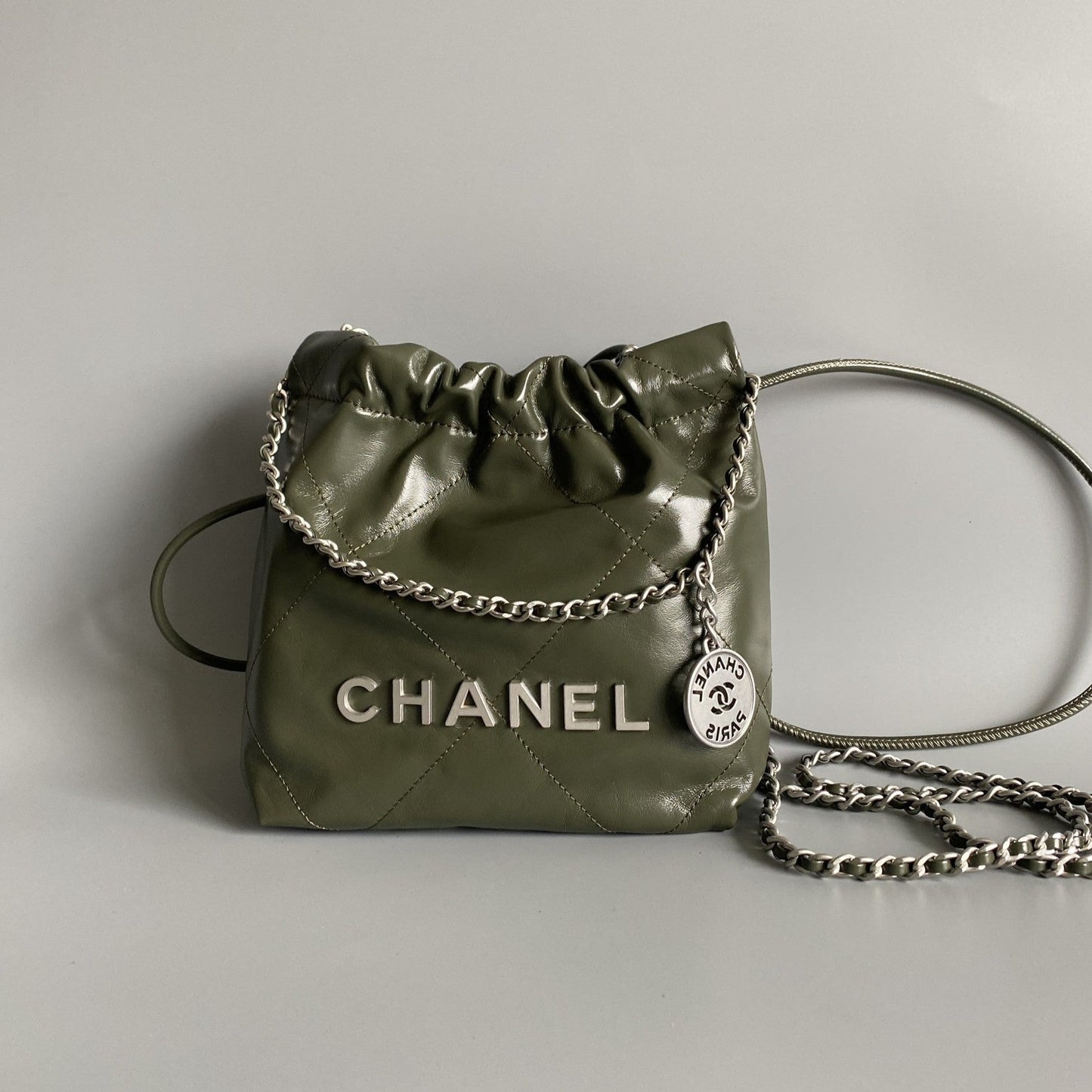 CC HOBO MINI 20CM OLIVE LAMBSKIN