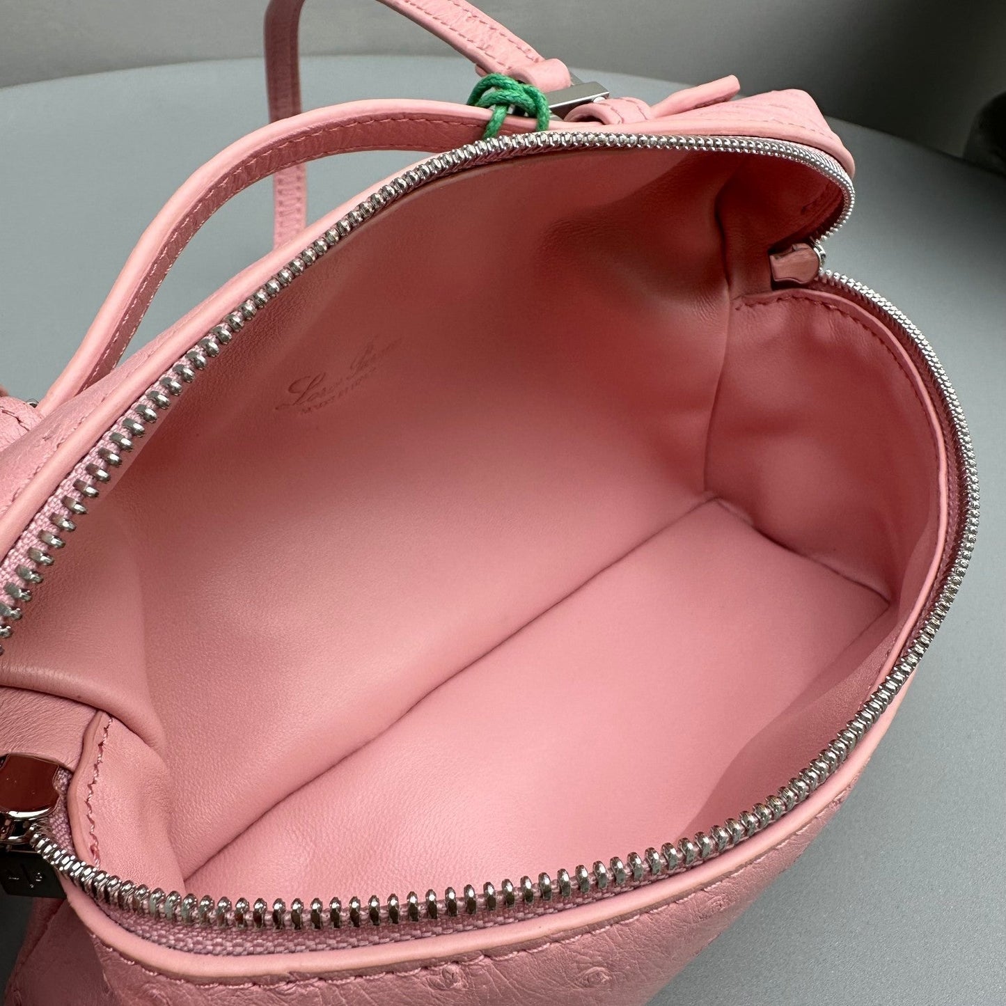 Extra Pocket L19 Pink Ostrich Leather Shw