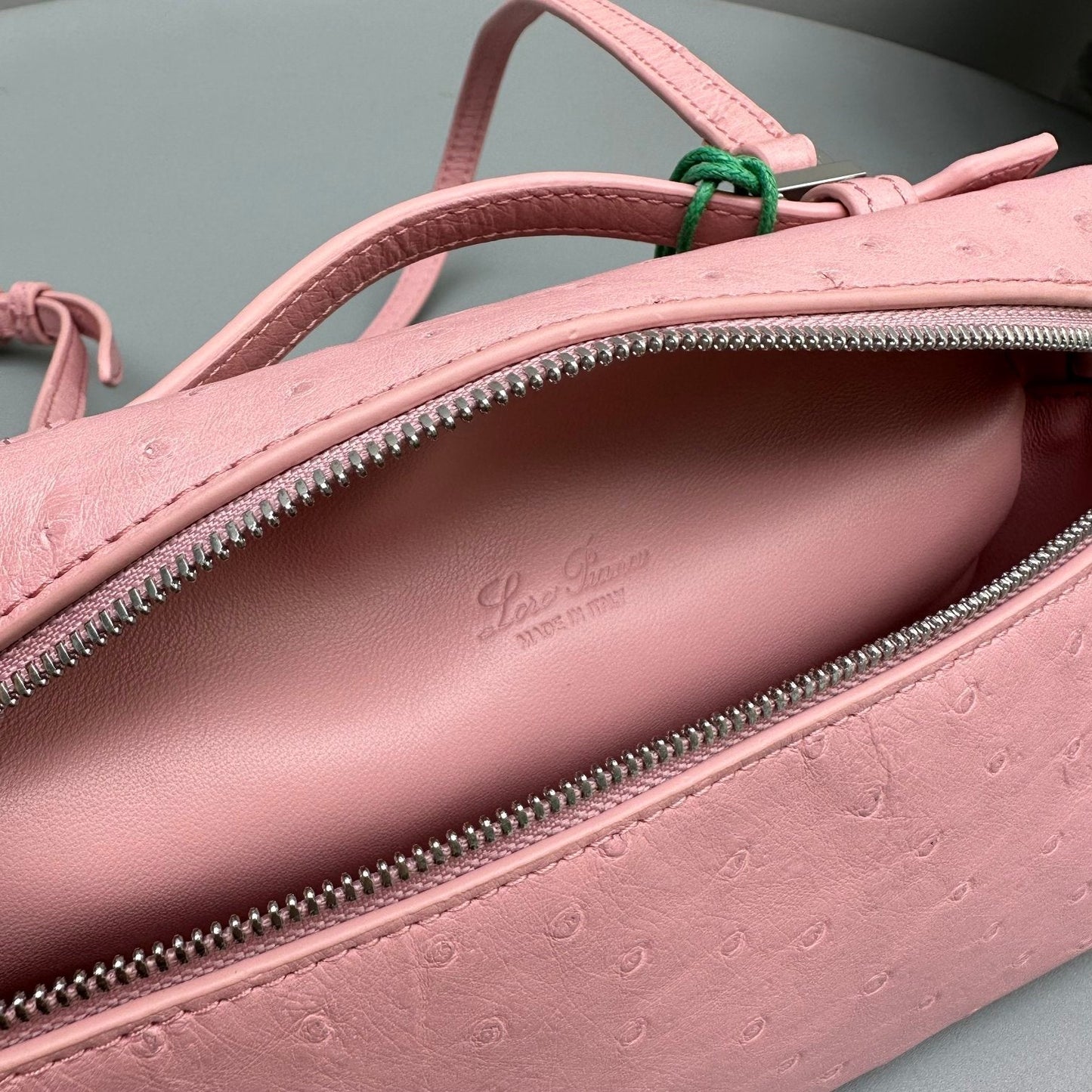 Extra Pocket L19 Pink Ostrich Leather Shw