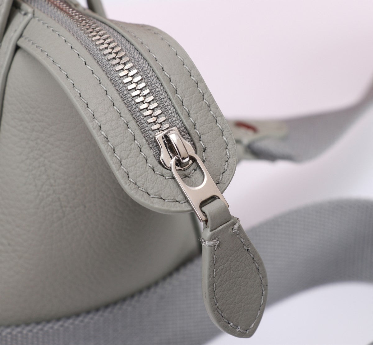 NANO SMILE BAG 18 IN HARBOR GRAY CALFSKIN