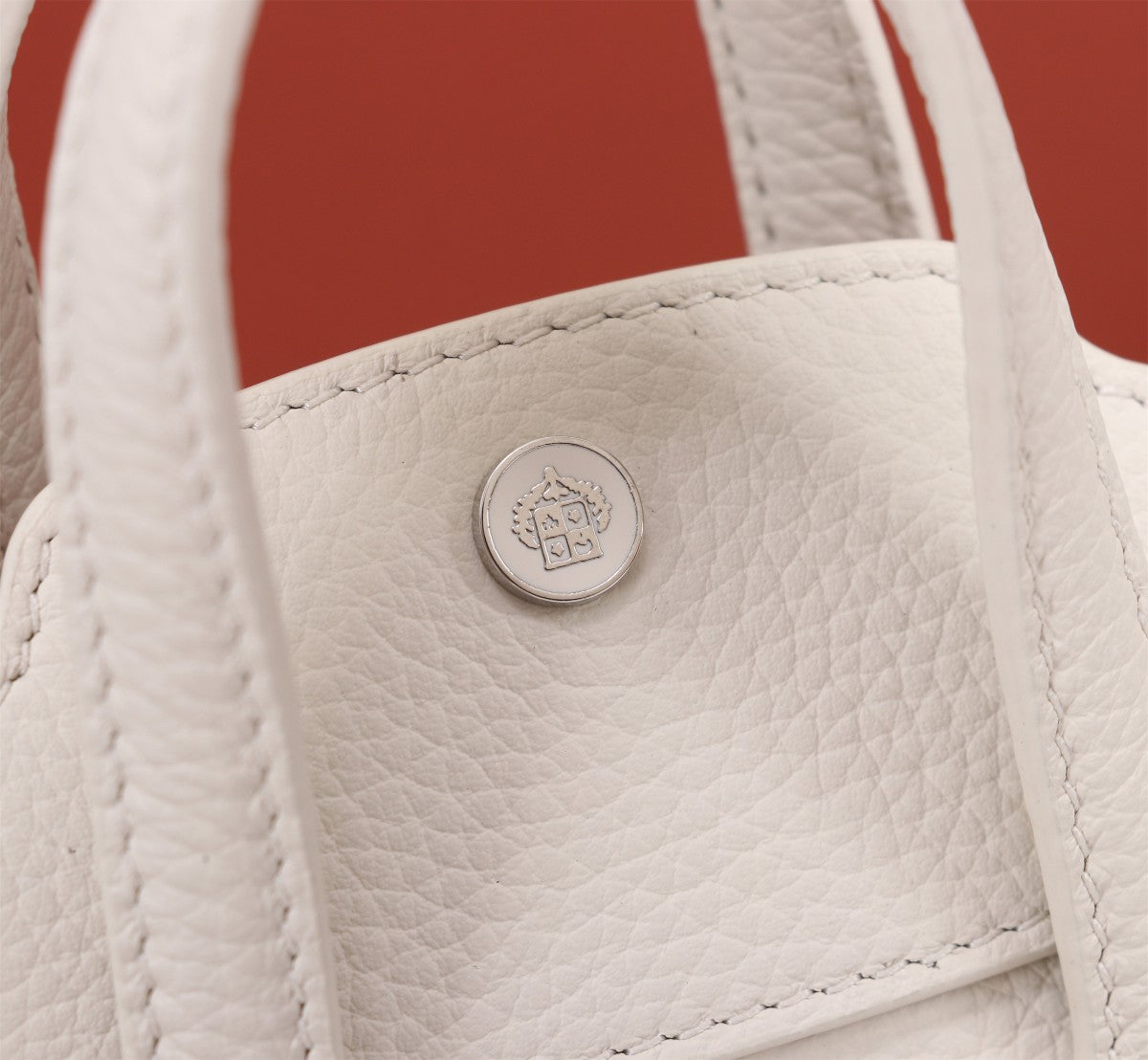 NANO SMILE BAG 18 IN WHITE CALFSKIN