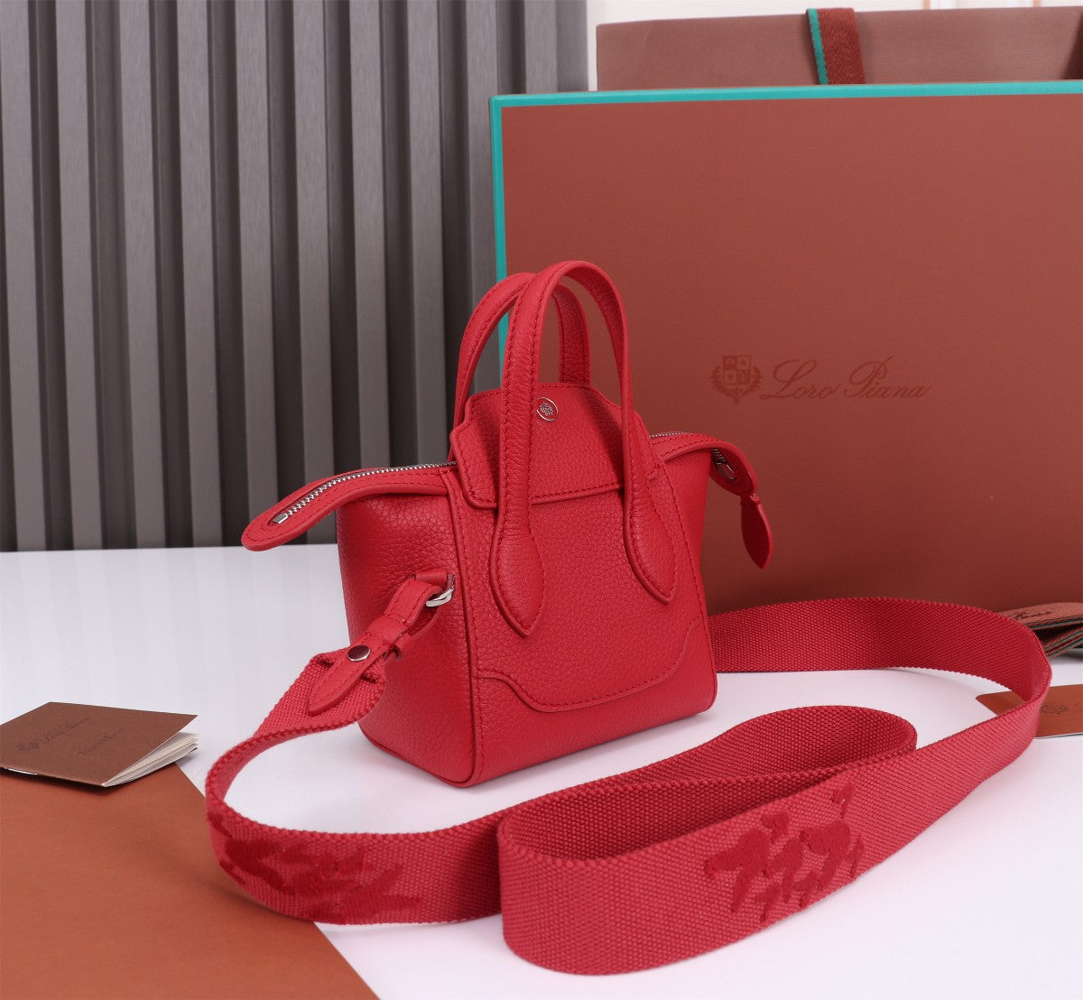 NANO SMILE BAG 18 IN CRIMSON RED CALFSKIN