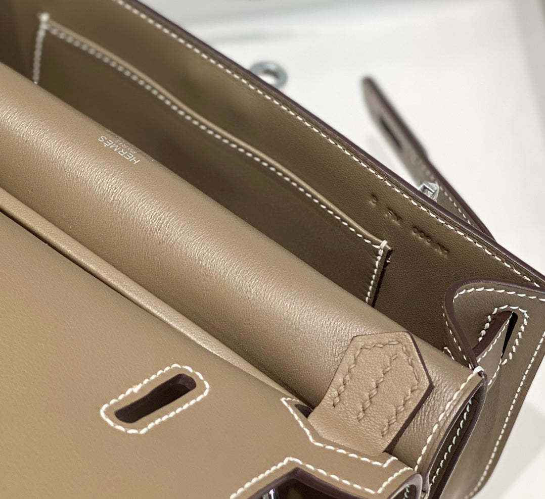 HM JYPSIÈRE MINI 23 TAN CALFSKIN SILVER HARDWARE