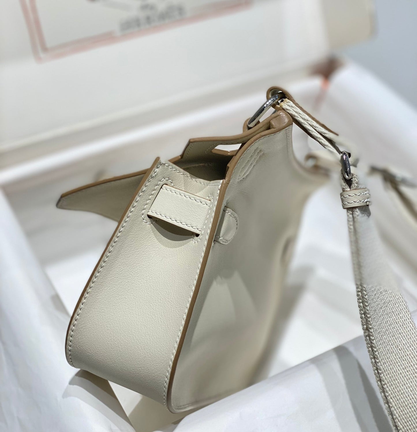 HM JYPSIÈRE MINI 23 CREAM CALFSKIN SILVER HARDWARE