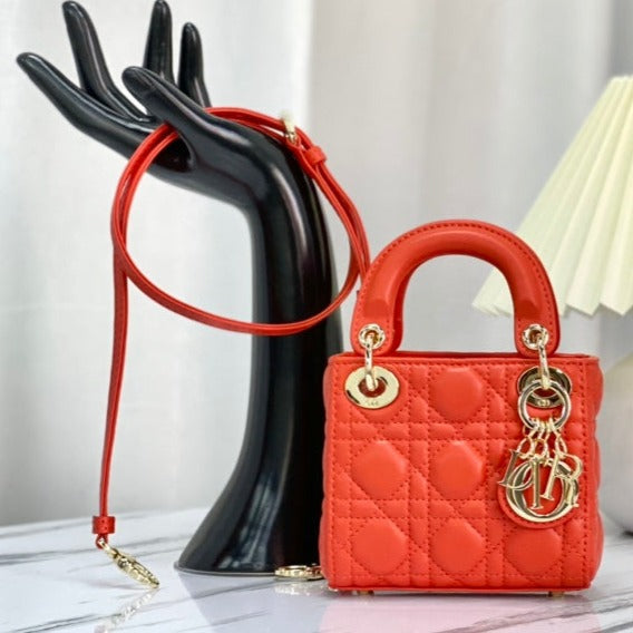 MICRO LADY 12 BAG IN SCARLET RED LAMBSKIN